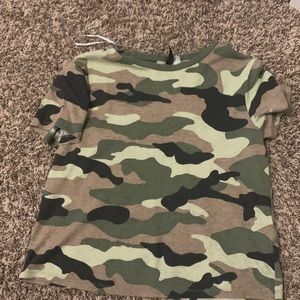 cropped army shirt